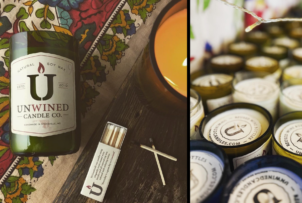 Unwined Candles Soy Wax Candles Made From Reused Wine Bottles